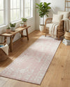 Brighton Stripes Collection Area Rug - Sussex (Pink) Runner Pink  lifestyle 19