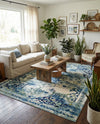 Chateau Elegance Collection Area Rug -  Riviera Rectangle Blue  lifestyle 12
