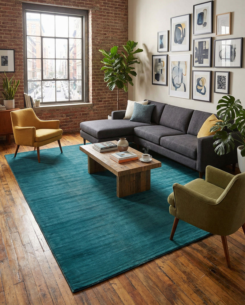 Soho Elegance Collection Area Rug - Chelsea (Turquoise) Rectangle Turquoise  lifestyle 10