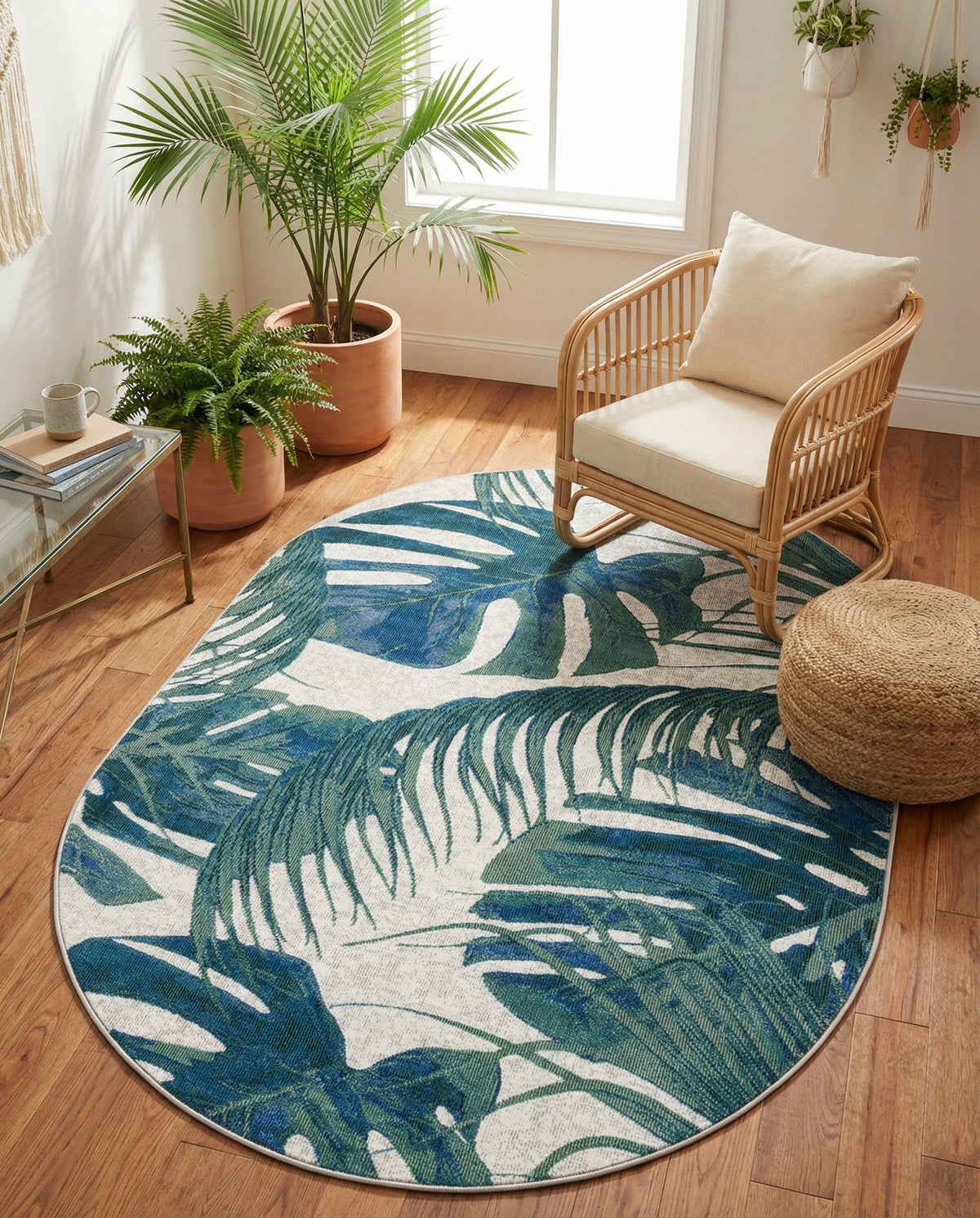 Meadow Breeze Collection Area Rug -  Clover Oval Ivory  lifestyle 83