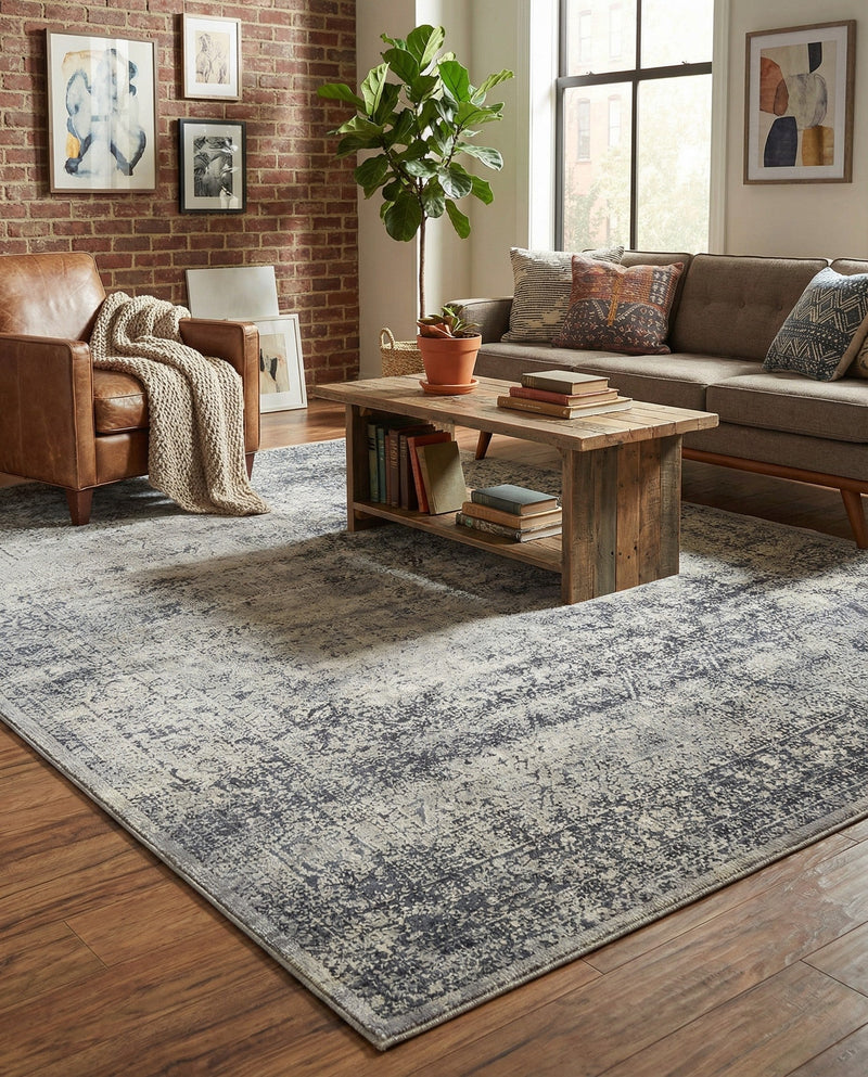 Coastal Manor Collection Area Rug -  Marina Rectangle Blue Gray  lifestyle 41