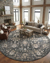 Cascade Range Collection Area Rug -  Shasta (Gray) Round Gray  lifestyle 45