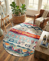 Colorburst Oasis Collection Area Rug -  Lagoon Oval Multi  lifestyle 46