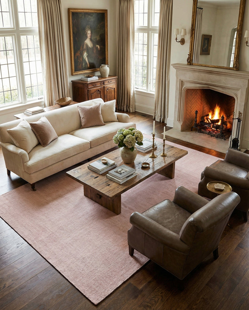 Berkshire Estate Collection Area Rug - Windsor (English Rose) Rectangle English Rose  lifestyle 24