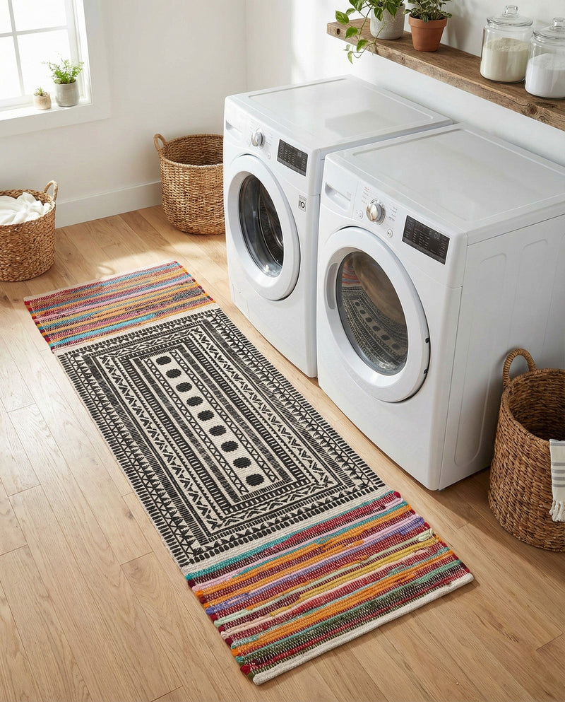 Thar Cotton Collection Area Rug -  Kovalam Runner Multi  lifestyle 51