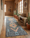 Caspian Wool Collection Area Rug - Ephesus Runner Charcoal Gray  lifestyle 47