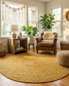Woven Seaside Jute Collection Area Rug - Savannah (Yellow) Round Yellow  lifestyle 59