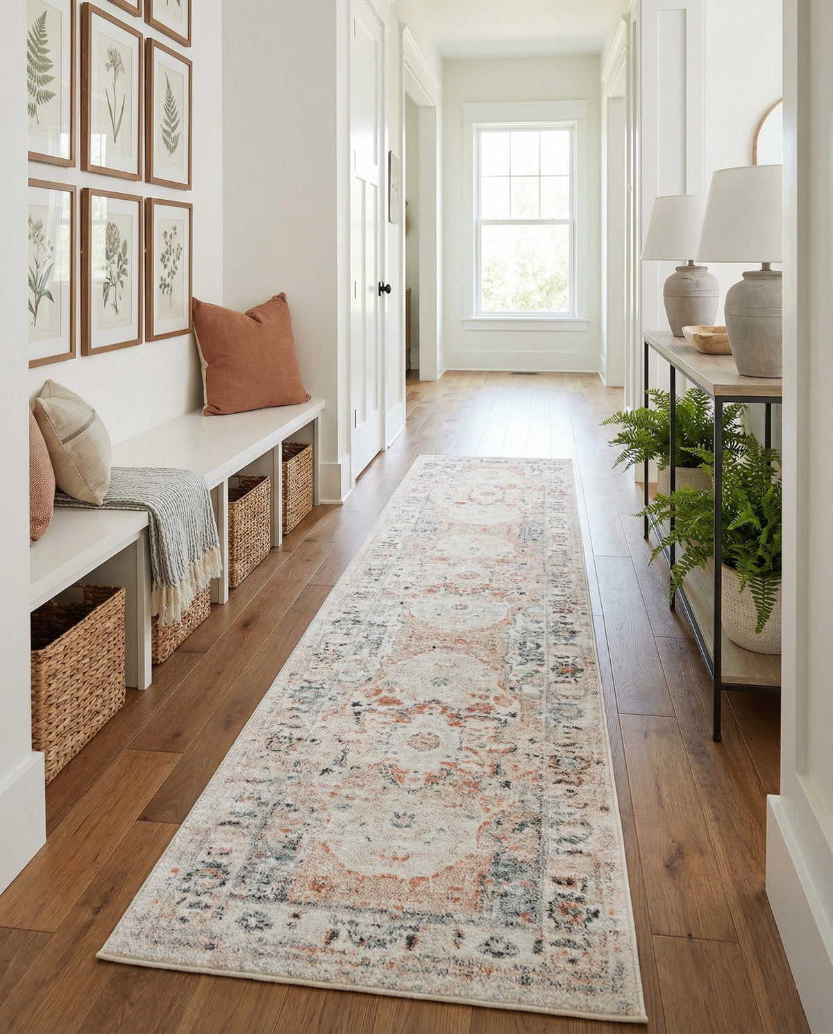 Parisian Elegance Collection Area Rug - Versailles (Ivory) Runner Ivory  lifestyle 128
