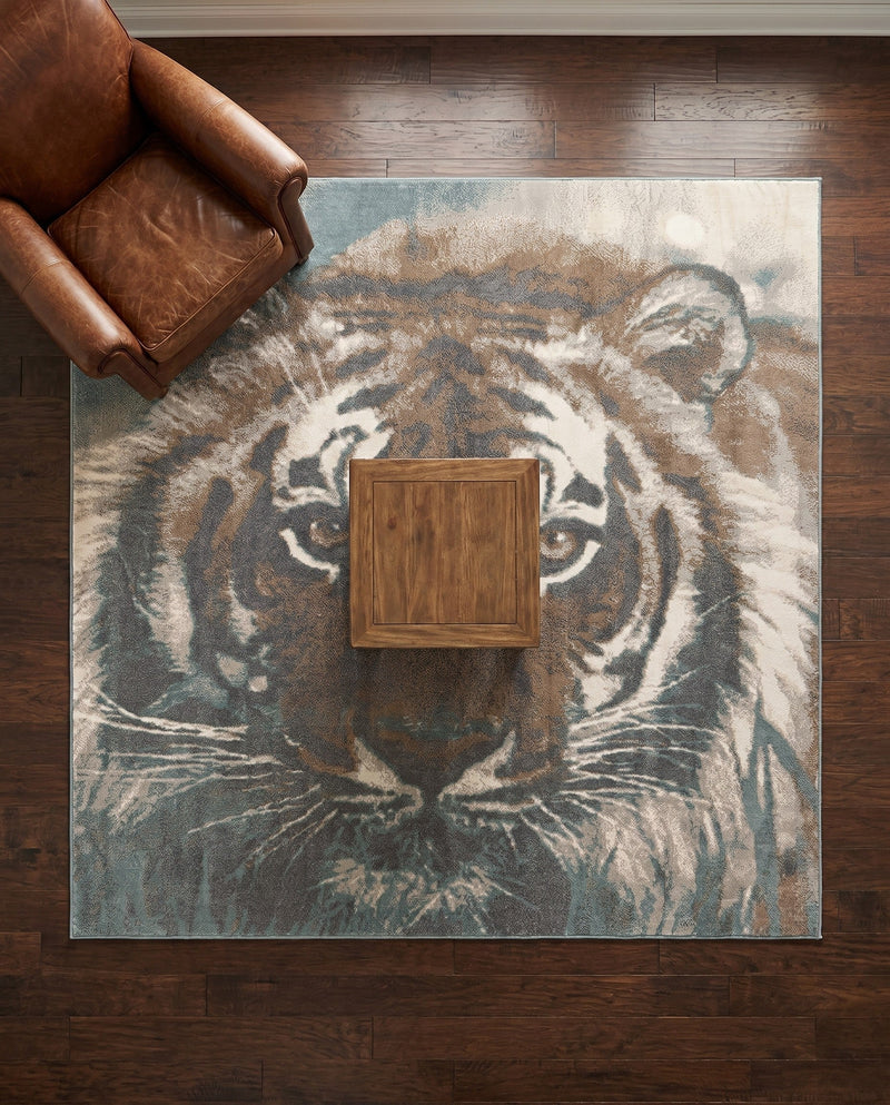 Savannah Sojourn Collection Area Rug -  Okavango Square Multi  lifestyle 68