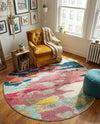 Marrakesh Elegance Collection Area Rug -  Skhirat Round Pink  lifestyle 74