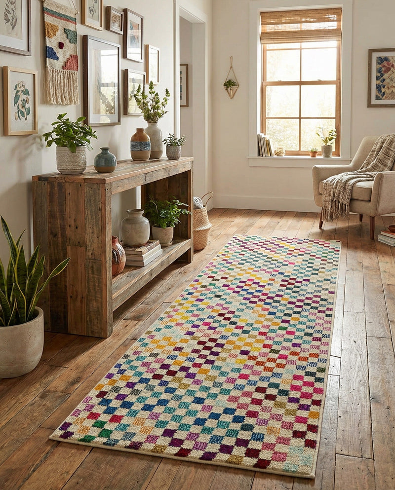 Chromatic Oasis Collection Area Rug -  Flora Runner Multi  lifestyle 53