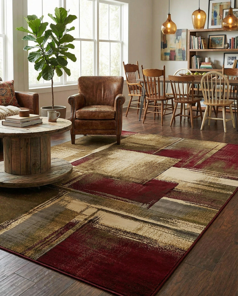 Bistro Lounge Collection Area Rug -  Doppio Rectangle Multi  lifestyle 13