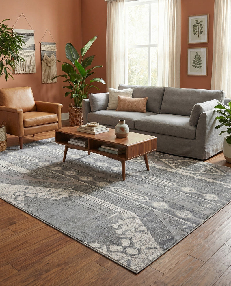 Cascade Range Collection Area Rug - Hood (Gray) Rectangle Gray  lifestyle 7