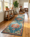 Brighton Terrace Collection Area Rug - Hove (Blue) Runner Blue  lifestyle 48