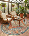 Savannah Soiree Collection Area Rug - Serengeti (Rust Red) Oval Rust Red  lifestyle 48