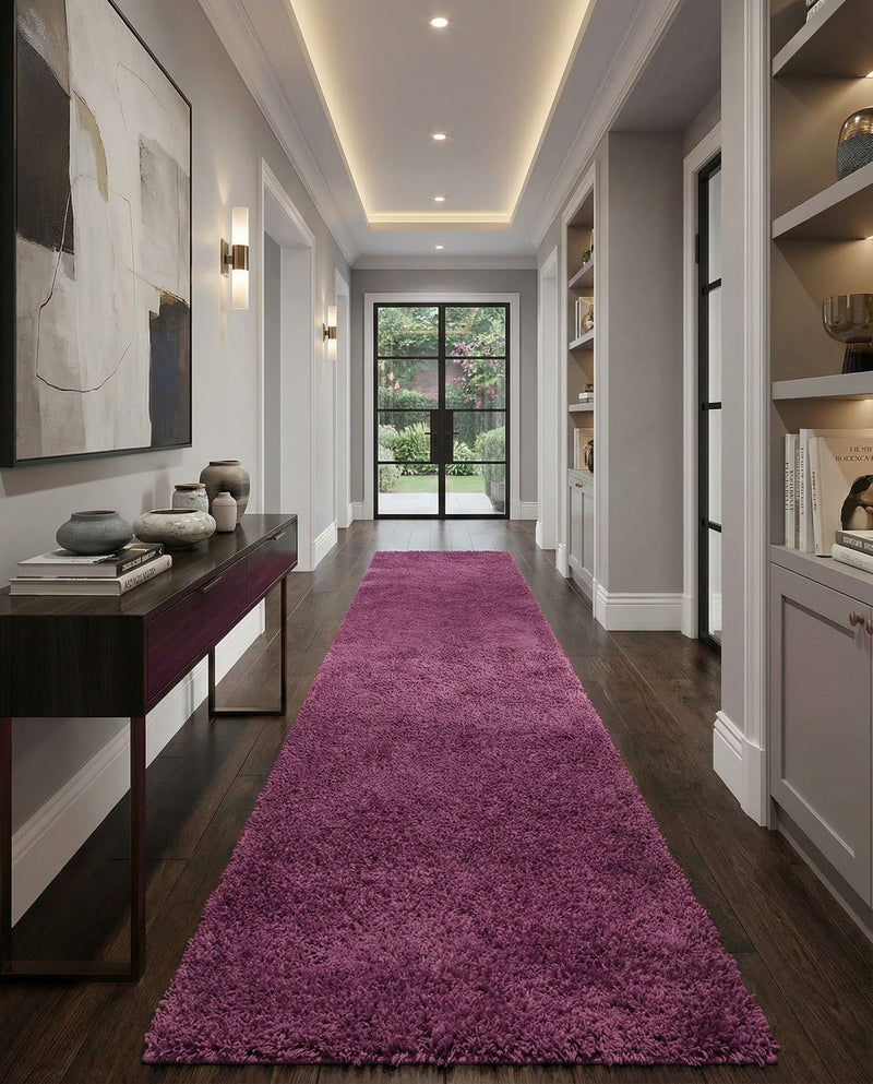 Plush Oasis Collection Area Rug - Serenity (Eggplant Purple) Runner Eggplant Purple  lifestyle 88