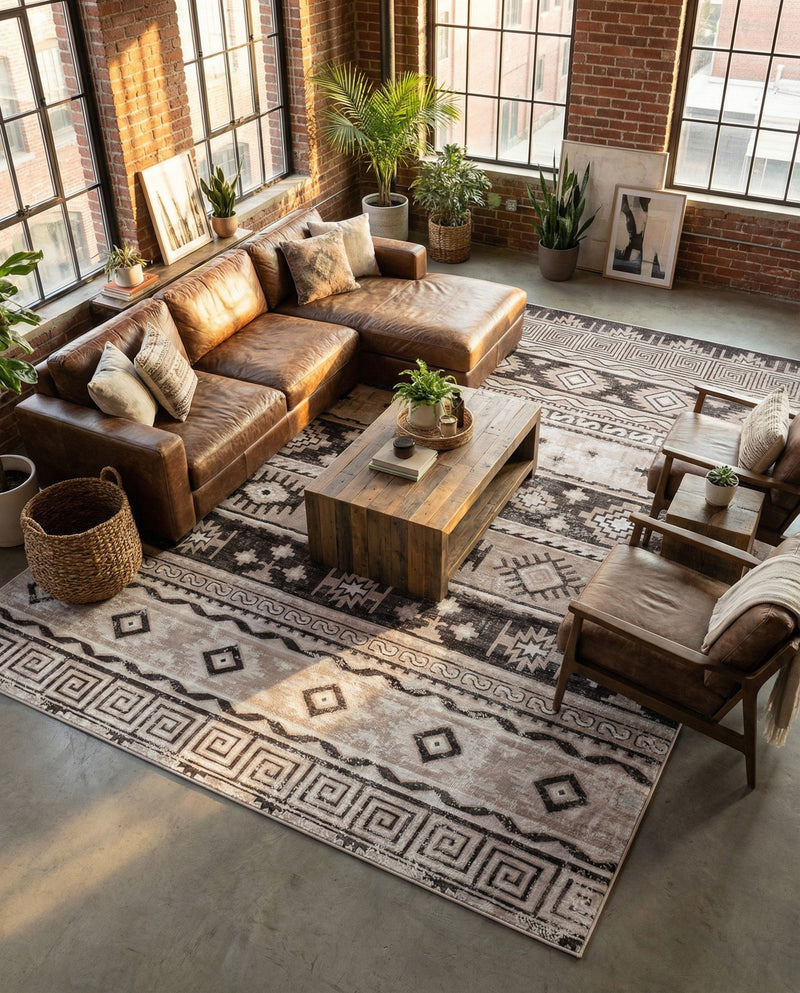 Geneva Terrace Collection Area Rug - Montreux Rectangle Beige  lifestyle 10