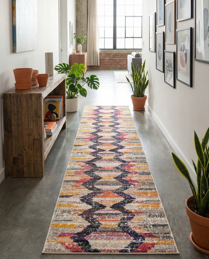 Colorburst Oasis Collection Area Rug -  Mirage Runner Multi  lifestyle 66