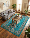 Tabriz Tapestries Collection Area Rug - Azerbaijan (Turquoise) Rectangle Turquoise  lifestyle 8