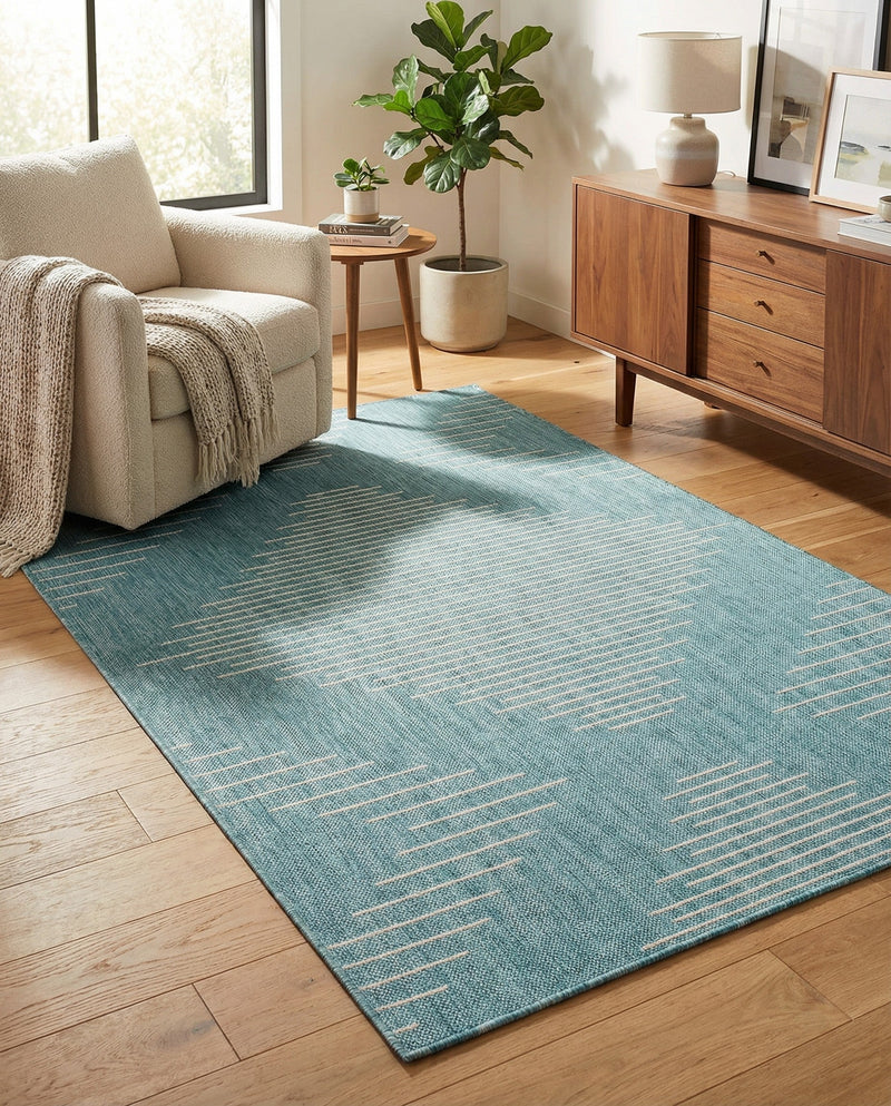 Urban Terrace Collection Area Rug -  Chelsea (Light Aqua) Rectangle Light Aqua  lifestyle 28