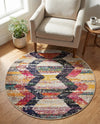 Colorburst Oasis Collection Area Rug -  Mirage Round Multi  lifestyle 62