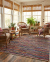 Thar Cotton Collection Area Rug - Alleppey Rectangle Multi Black  lifestyle 14