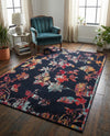 Brighton Terrace Collection Area Rug -  Roedean Rectangle Navy Blue  lifestyle 12