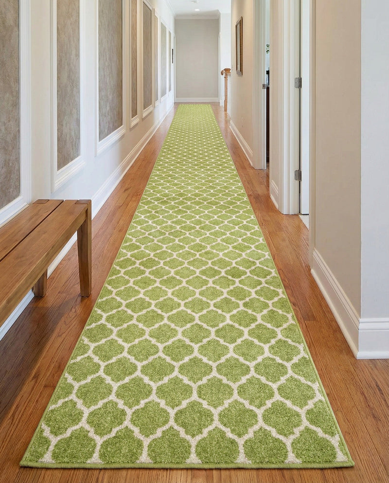 Lattice Gardens Collection Area Rug -  Bloomfield (Light Green) Runner Light Green  lifestyle 62
