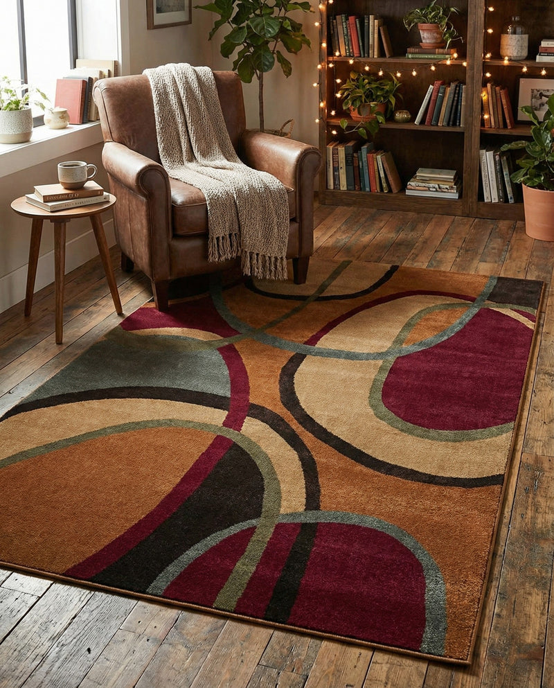 Bistro Lounge Collection Area Rug -  Macchiato Rectangle Multi  lifestyle 7