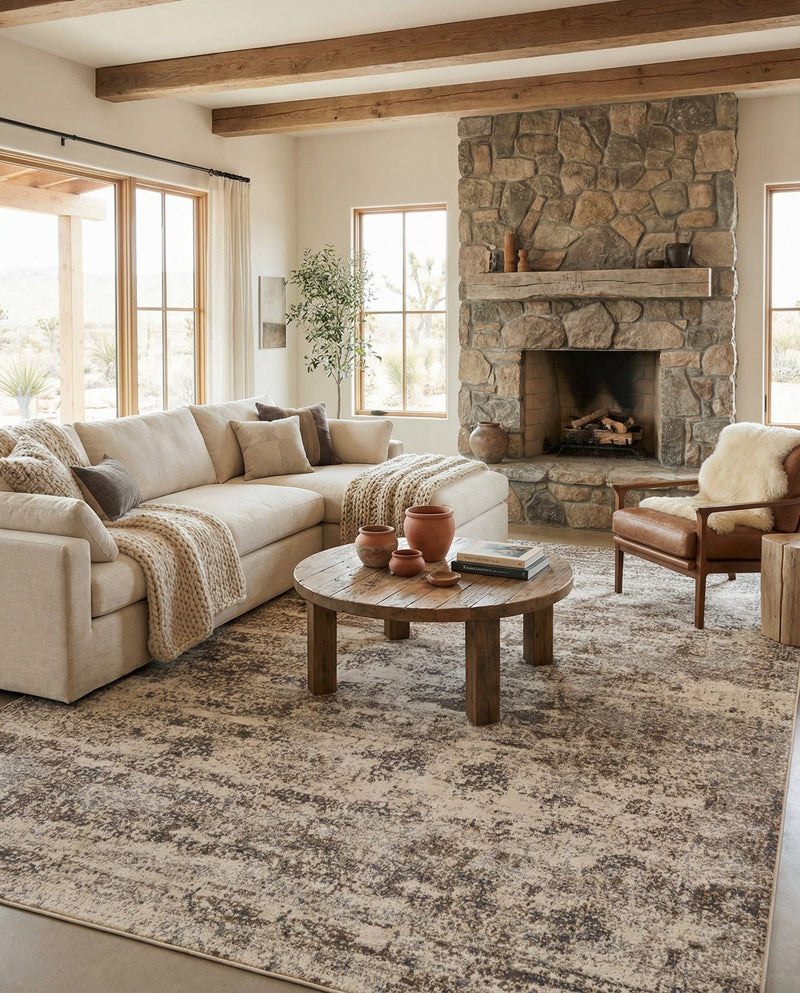 Gobi Sands Collection Area Rug -  Badain Rectangle Cream  lifestyle 32