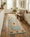 Versailles Elegance Collection Area Rug -  Louveciennes (Light Blue) Runner Light Blue  lifestyle 86