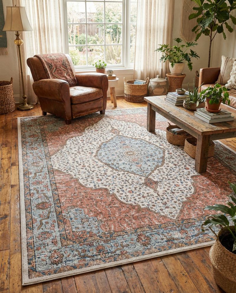 Mykonos Manor Collection Area Rug - Delos Rectangle Ivory  lifestyle 9