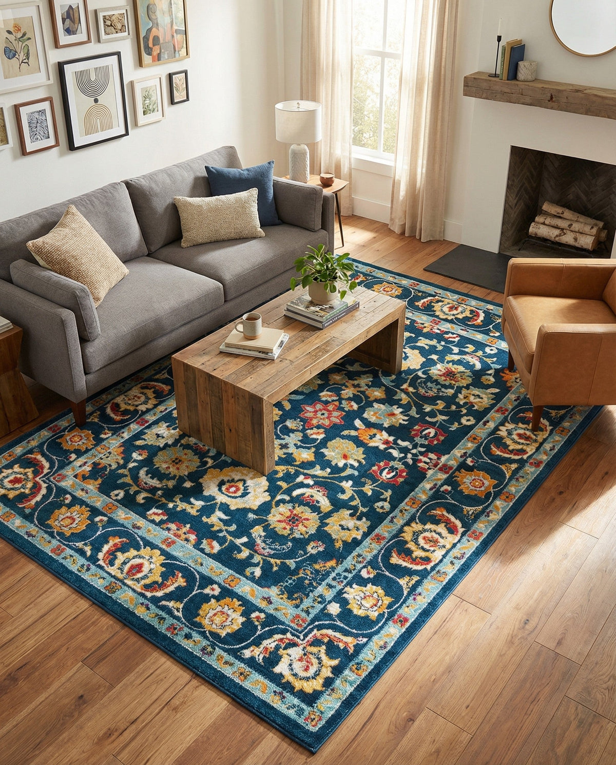 Adriana Terrace Collection Area Rug -  Positano (Navy Blue) Rectangle Navy Blue  lifestyle 10
