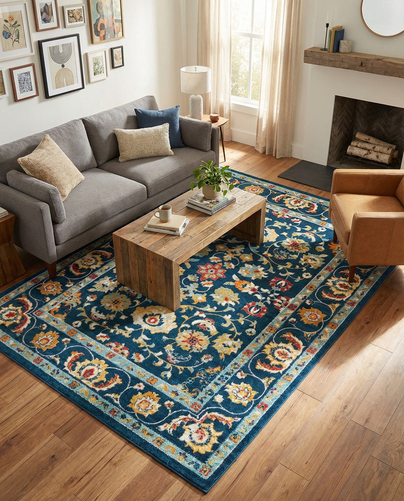 Adriana Terrace Collection Area Rug -  Positano (Navy Blue) Rectangle Navy Blue  lifestyle 10
