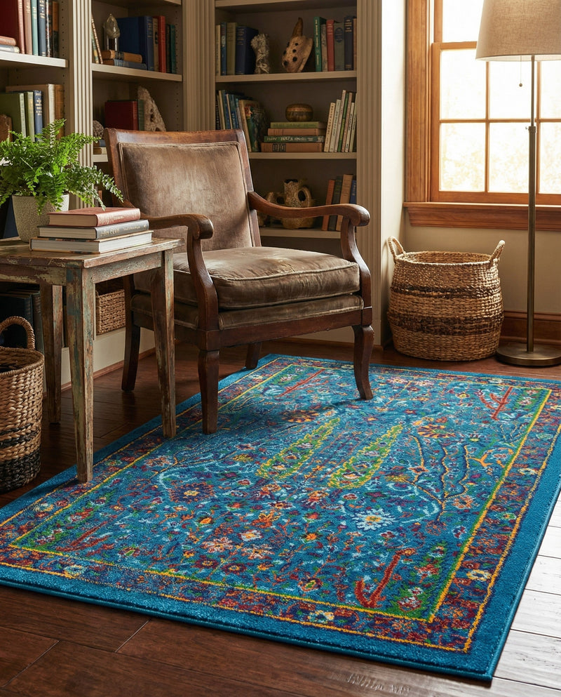 Caribbean Cove Collection Area Rug -  Tobago Rectangle Navy Blue  lifestyle 14