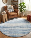 Zagros Shades Collection Area Rug -  Sepidan Round Blue Ivory  lifestyle 41