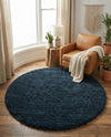Eternal Plush Oasis Collection Area Rug -  Tranquility (Cobalt) Round Cobalt  lifestyle 64