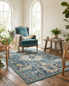 Savannah Elegance Collection Area Rug -  Azalea Rectangle Navy Blue  lifestyle 16