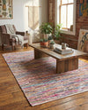 Thar Cotton Collection Area Rug - Alleppey Rectangle Multi White  lifestyle 34