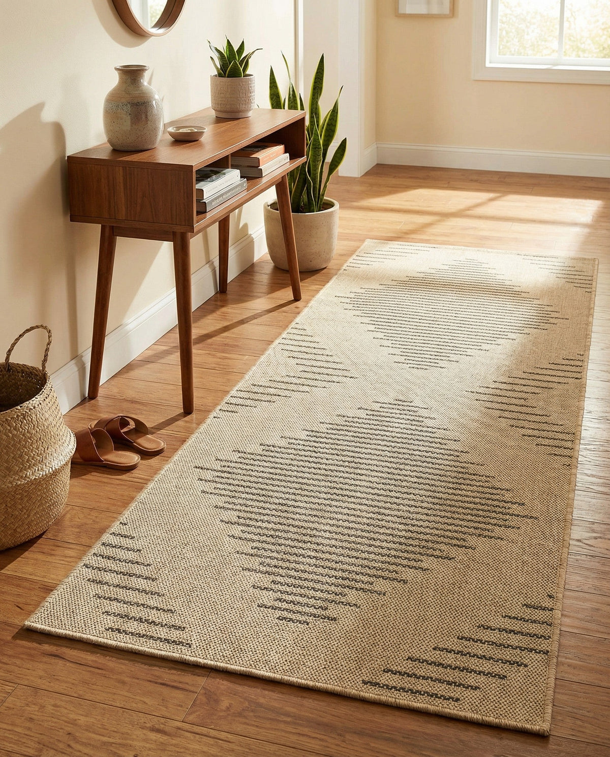 Sahara Sands Collection Area Rug -  Merimde Runner Natural  lifestyle 70