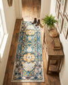 Parisian Elegance Collection Area Rug - Versailles (Teal) Runner Teal  lifestyle 44