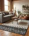 Mediterranean Lattice Collection Area Rug -  Casablanca (Black and White) Rectangle Black and White  lifestyle 14