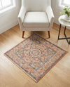 Seville Stripes Collection Area Rug - Cadiz (Brick Red) Square Brick Red  lifestyle 34