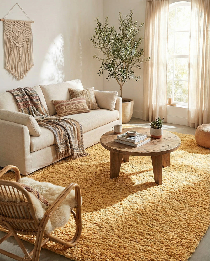 Alpine Plush Collection Area Rug -  Cortina (Sun Yellow) Rectangle Sun Yellow  lifestyle 15
