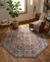 Vintage Memories Collection Area Rug -  Reverie Octagon Rust Red and Brown  lifestyle 42