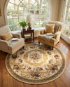 Versailles Elegance Collection Area Rug -  Louveciennes (Cream) Round Cream  lifestyle 77
