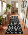 Marrakech Lattice Collection Area Rug - Medina (Black) Runner Black  lifestyle 25