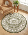 Tribal Terrace Treasures Collection Area Rug -  Incan Isle (Green) Round Green  lifestyle 53