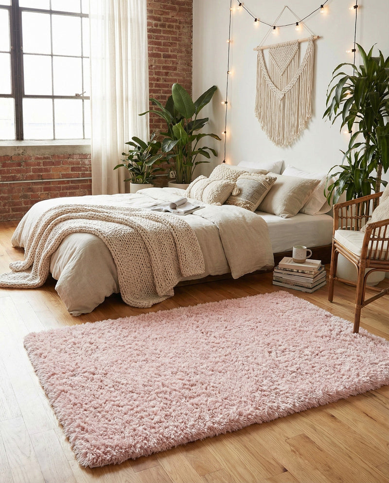 Eternal Plush Oasis Collection Area Rug -  Tranquility (Pink Lace) Rectangle Pink Lace  lifestyle 30