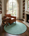 Berkshire Estate Collection Area Rug - Windsor (Green) Round Green  lifestyle 55